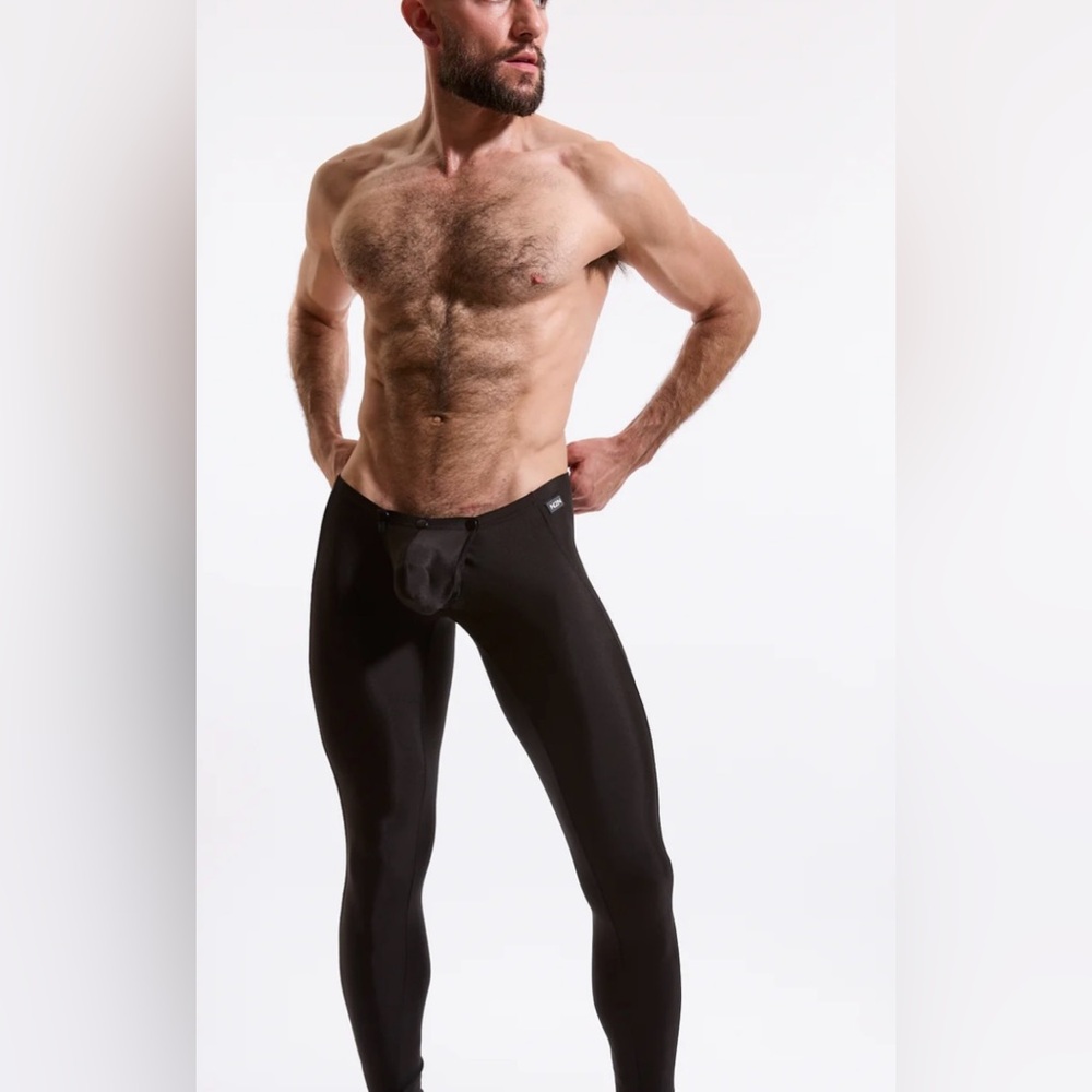 🔥 NWT N2N Bodywear TC27 Titan Tights W/ Snap Pouch - Small - Black